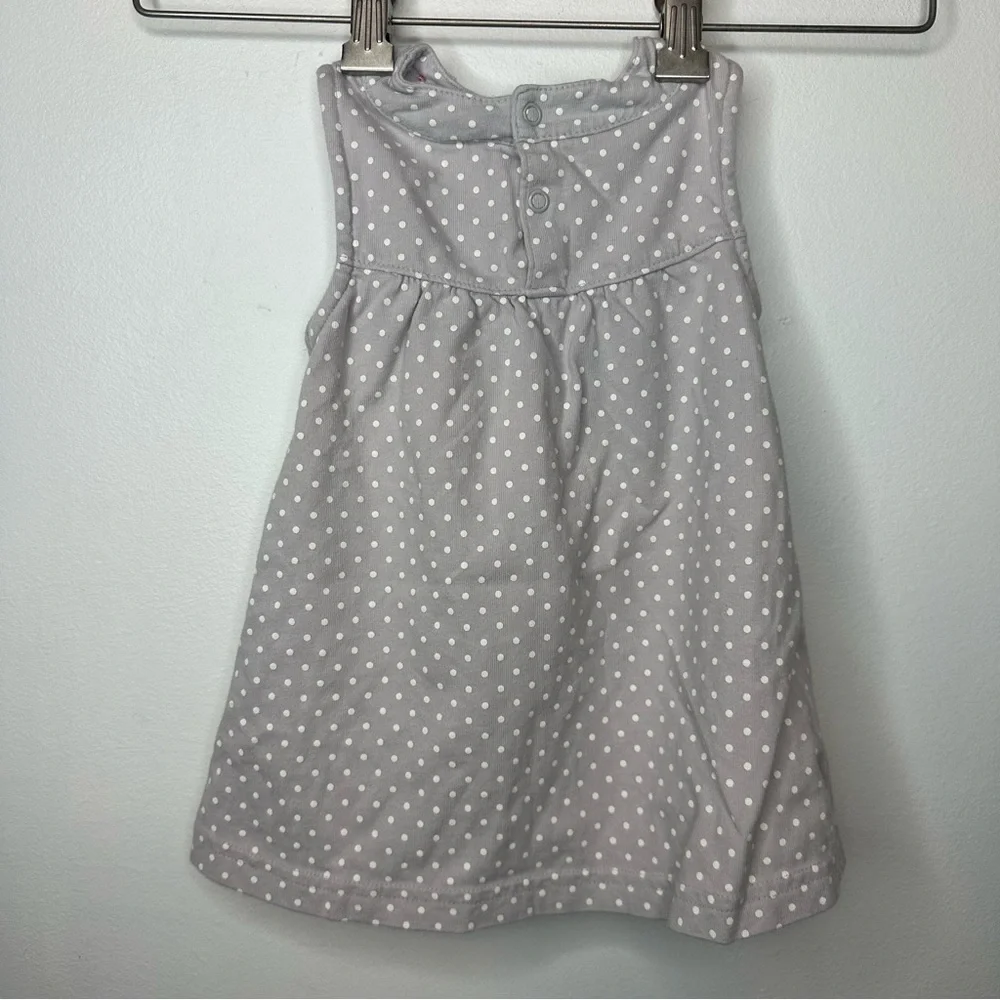 Just One You By Carters Girls Gray Polka Dot Dress Floral Sz 12M